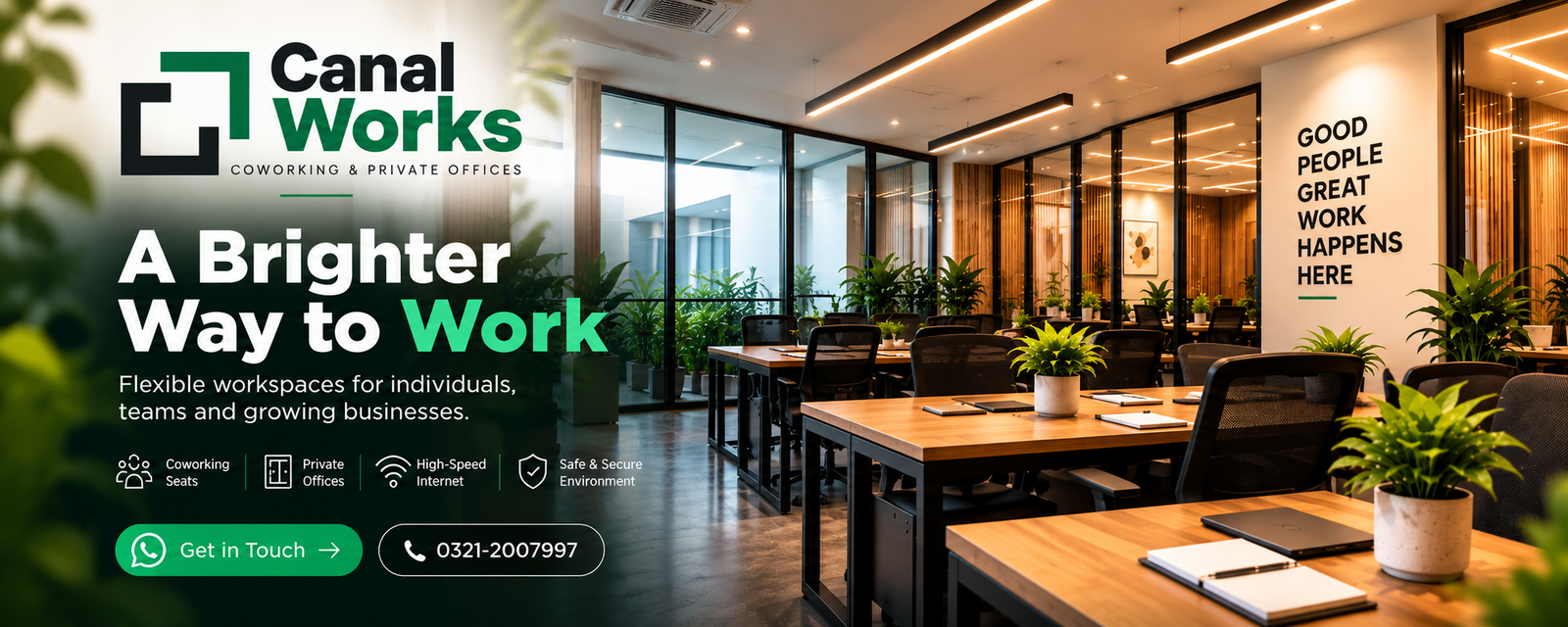 Canal Works — Coworking & Private Offices, Main Canal Expressway, Faisalabad